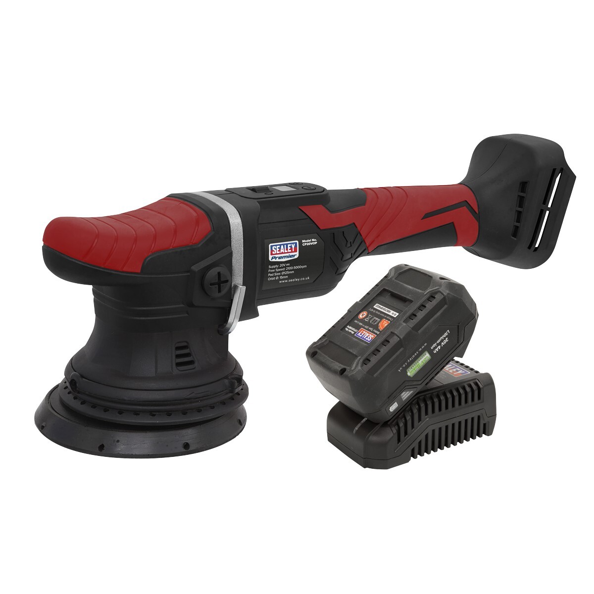 Sealey Cordless Orbital Polisher Kit 20V Ø125mm Garage Workshop DIY