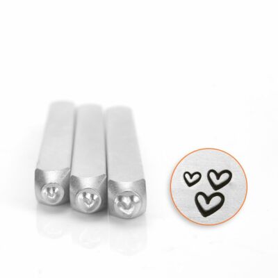 Liebe Herzen Stempel 3er Pack, 1,5 mm, 2 mm, 3 mm ImpressArt, Schmuckherstellung Werkzeuge 