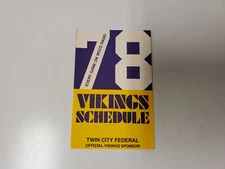 RS20 Minnesota Vikings 1978 NFL Football Pocket Schedule - Twin City Federal