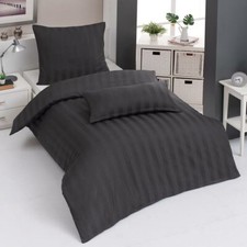 Mako-Satin Bettwäsche Uni Streifen 4 cm Traumschlaf