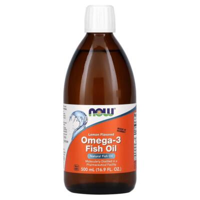 NOW Foods, Omega-3 Fish Oil, Lemon 500 ml