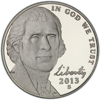 2013 S Proof Jefferson Nickel, Nickel  From a Proof Set