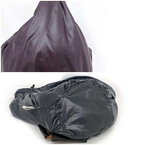 Marni Drawstring Handbag Purple Gray Good Condition Puffer Bag Nylon Leather - Picture 8 of 10