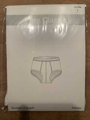 E.B. Company Pure Classic Fine Rib Fly Sports Brief White L / 54 ***NEW***