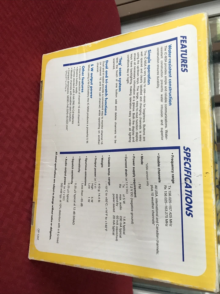 Icom IC-M3A Marine VHF Handheld Radio - Image 3 of 4