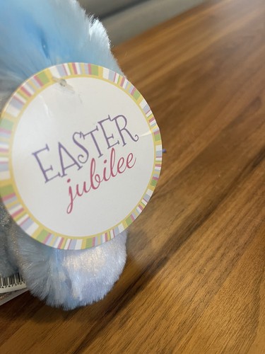 Dan Dee Blue Easter Jubilee Bunny Gold Bow Rabbit Plush Soft Toy 6" NWT NEW TAGS - Picture 2 of 5