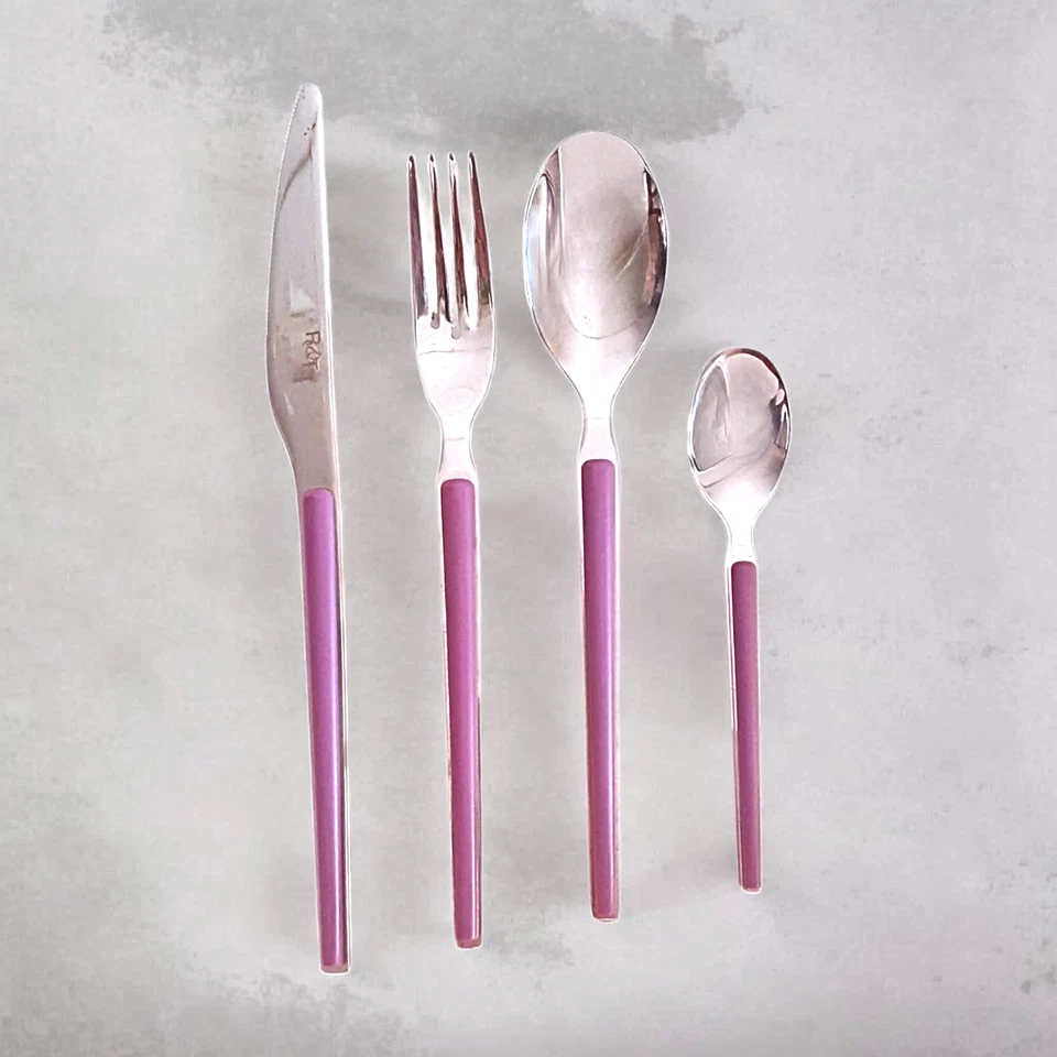 Rose&Tulipani cuberteria de mesa 24 piezas acero inoxidable mangos de plastico - Imagen 2 de 4