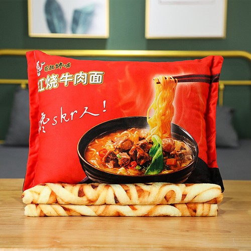 Funny Simulation Instant Noodles Plush Pillow Blanket Kawaii Stuffed Toy Cushion - Picture 12 of 15