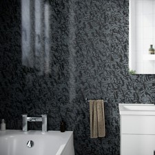 Black Perlescent Cladding Modern PVC Panels Shower Wet Wall 2400x1000x10mm