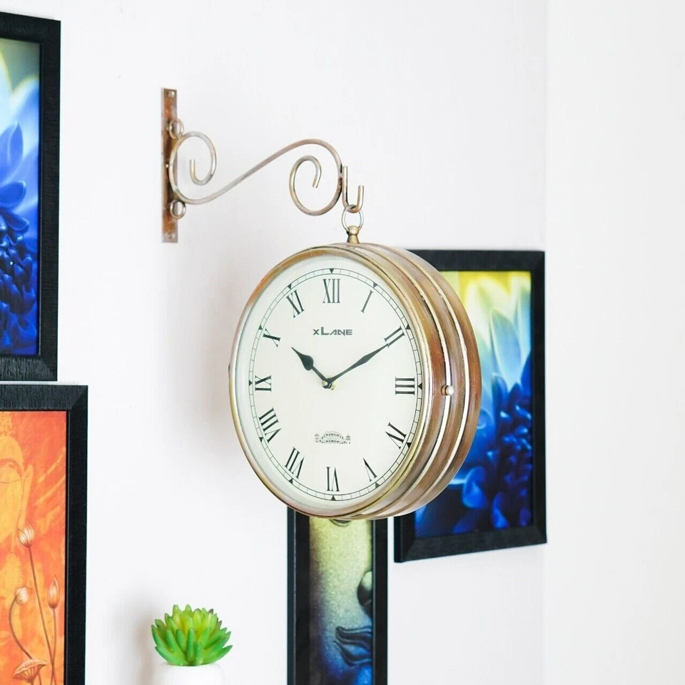 Reloj Ferroviario Victoria Vintage Doble Lado 12" Reloj Decoración Hogar Regalo Foto 4 de 4