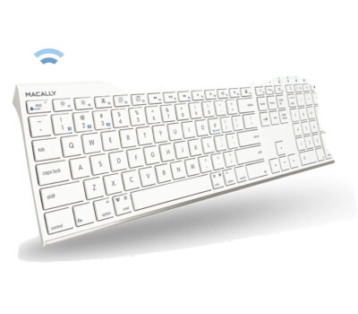 Macally Quick Switch Bluetooth Keyboard for Three Devices - Charger included