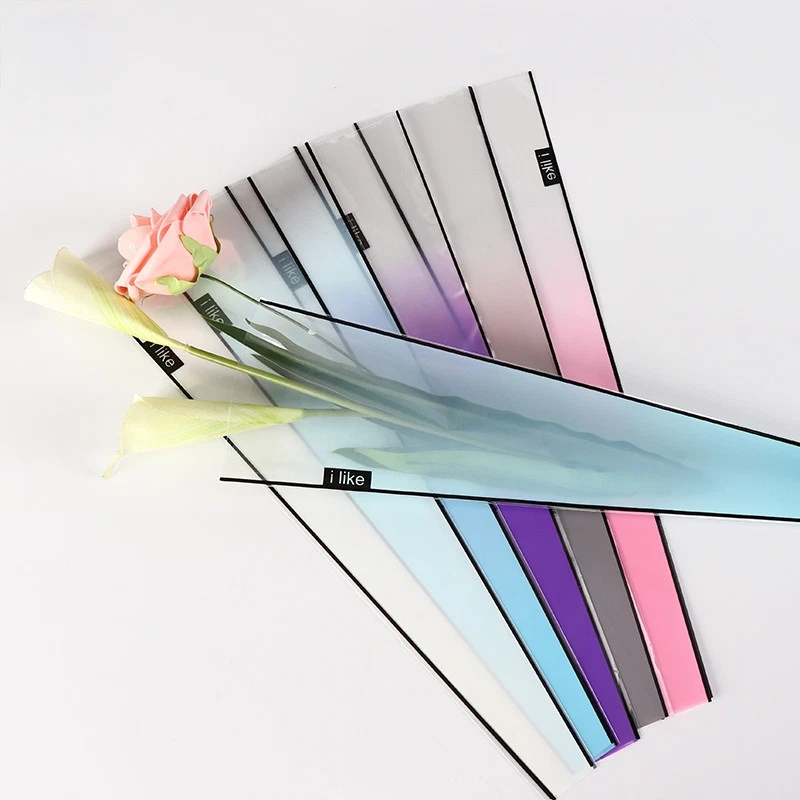 50 Pcs Rainbow Gradient Matte Frosted Florist Flower Wrapping Paper Bouquet - Image 3 of 4
