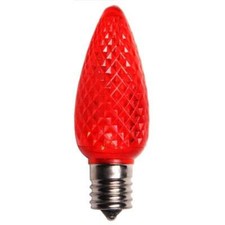 25 Red C9 LED Faceted Christmas Light Bulbs LED Bulb Dimmable
