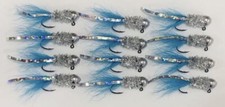 1 Dozen 1/16oz Crappie Hair Jigs #4 Nickle Sickle Hooks Hard Painted Jig Heads