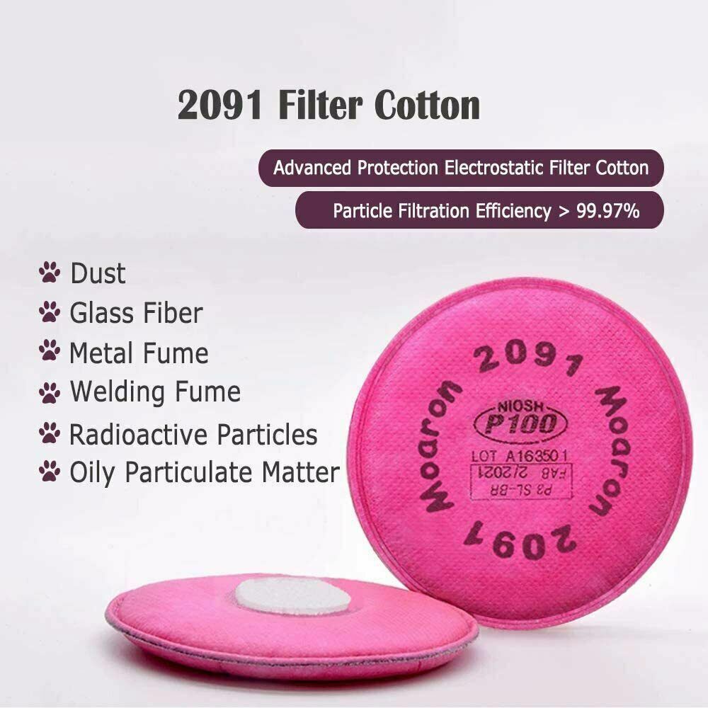 20PCS (10 Pairs) 2091 Filters for 6200 6300 6800 7502 Series Respirator 2091CN