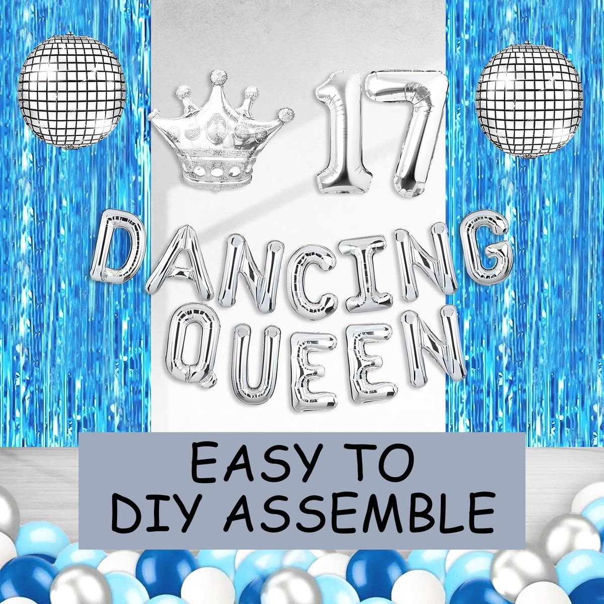 Dancing Queen Schärpe – Silberne Glitzer-Schärpe Mit Schwarzem Folien-Schriftzug | Disco, Mamma Mia & Party-Dekoration