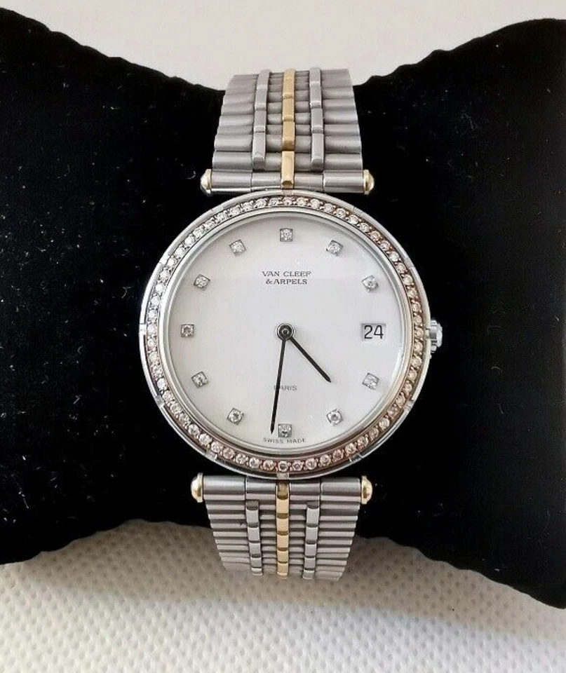 MONTRE WATCH VAN CLEEF ARPELS LA COLLECTION OR 18 CT ET DIAMANT 18K