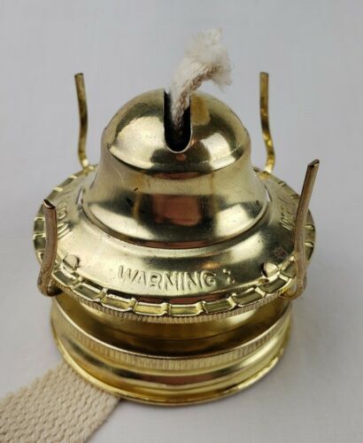 Vintage NOS Brass Kaadan Paraffin Hurricane Oil Lamp Burner w/ Wick Antique - Picture 7 of 11