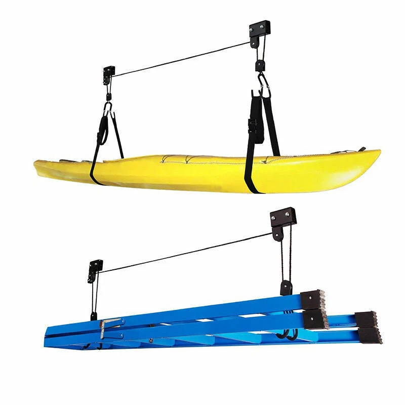 Kayak Hoist Pulley System Bike Lift Ceiling Garage Rack Storage 125LBS Capacity - image 3 of 4