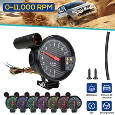 Universal Car Tachometer Gauge 7 Colors Backlit 0-11000 RPM w/LED Shift Light 5"