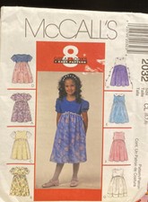 McCall’s 2032 Size 6-8 Children’s & Girls’ Dresses