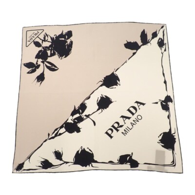 PRADA Printed Twill Scarf Silk Quartz Beige Pink Women's ISY | eBay PRADA Printed Twill Scarf Silk Quartz Beige Pink Women's ISY | eBay