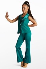 EUC Weissman Tap Jazz Musical Theatre Dance Costume Large Child Jade Green 15727