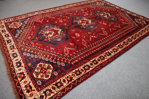 5x8 ft Antique Heriz Patern Rug, Beigen Red Afghan Hand Knotted Soft Wool Rugs - Picture 5 of 12