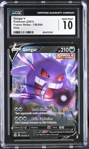Pokemon Gengar V 156/264 Ultra Rare Fusion Strike - CGC 10