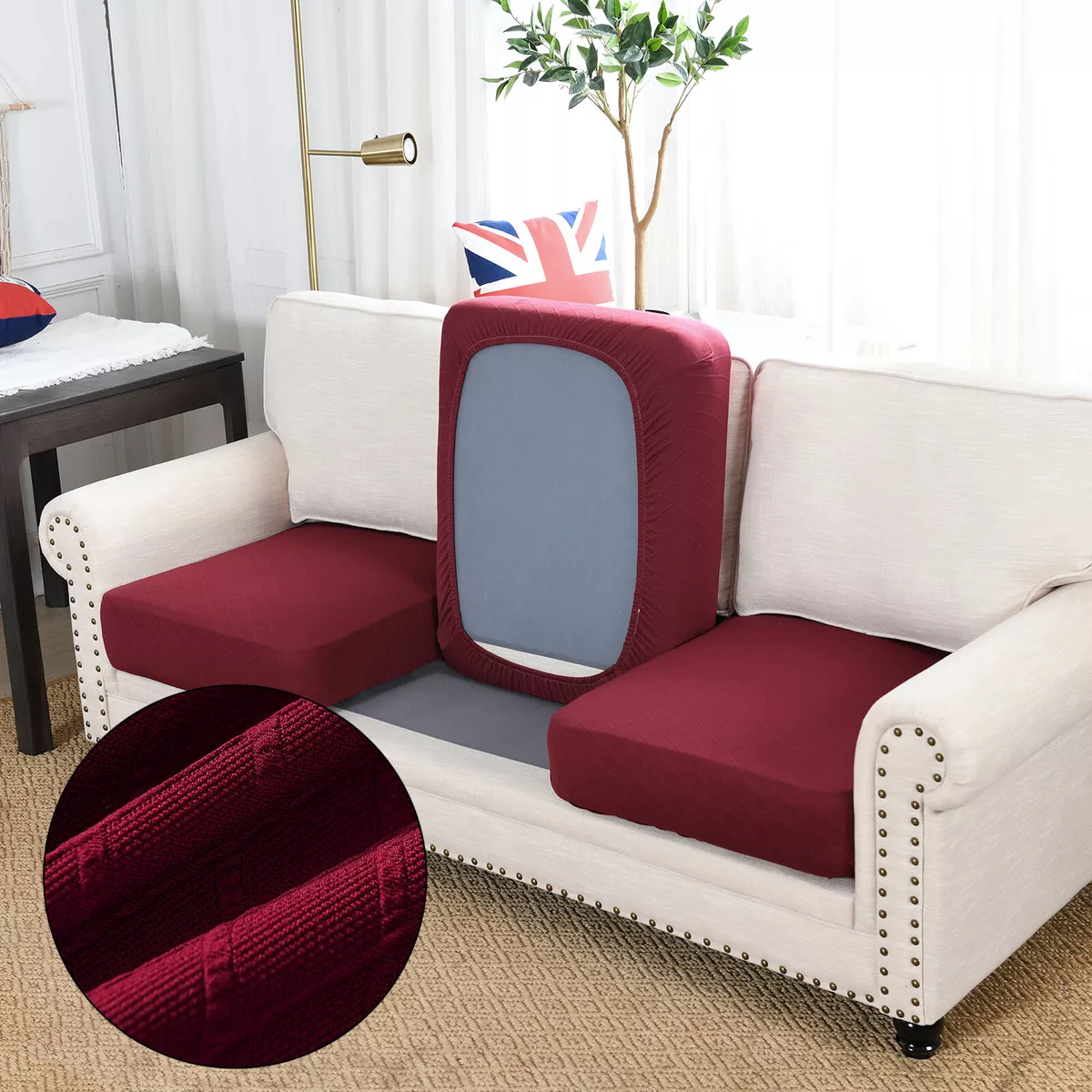 1 2 3 Seater Sofa Cushion Cover Couch Seat Slipcover Stretch Furniture  Protector