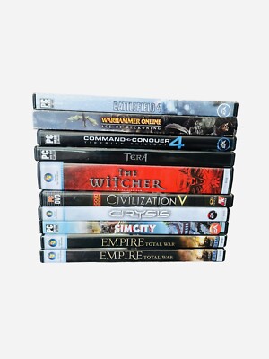 Battlefield Crysis Witcher SimCity Empire PC Game VTG Strategy RPG Shooter Lot