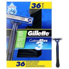 New Gillette CustomPlus3 Disposable Razors   ...