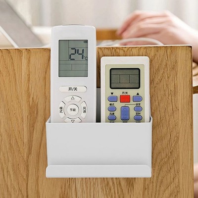 2Pcs Wall Hanging Remote Control Holder Adhesive Storage Case for Neat Home