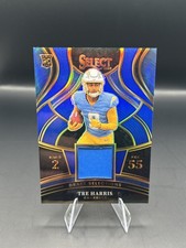 2025 Panini Select #DSM-THS Tre Harris Draft Selections Memorabilia Blue Prizm