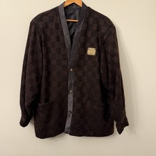 Blazer Karl Kani a scacchi in lana marrone con toppa