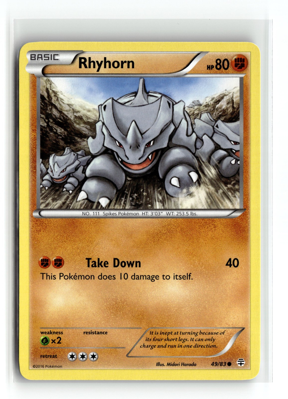 Rhyhorn 49/83 Common Generations Pokemon NM
