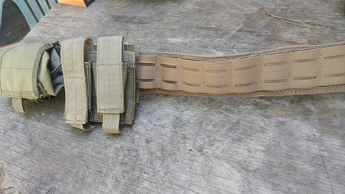 Tacticon Tan Tactical Modular Gear Belt with Attached Pouches