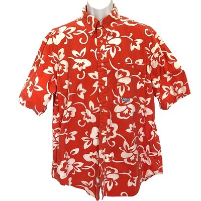 Vtg Y2K Tommy Hilfiger Hawaiian Mens Shirt  L Preppy Coastal Bold Aloha Floral 