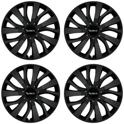 Radkappen 16'' Satz 4 Stk. silber + Nabenkappen SOVA-PL - KBLACK432