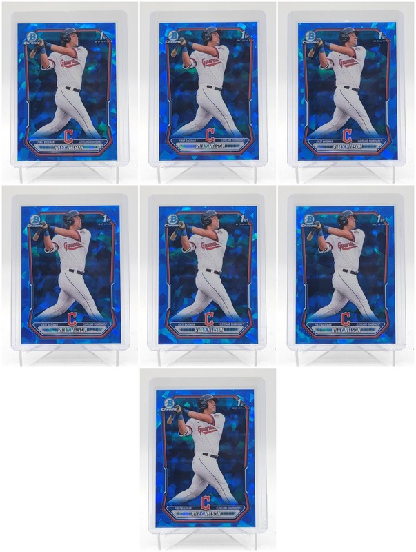 [7] RILEY NELSON 2026 BOWMAN CHROME SAPPHIRE 1ST REFRACTOR #BCP-124 Q5547