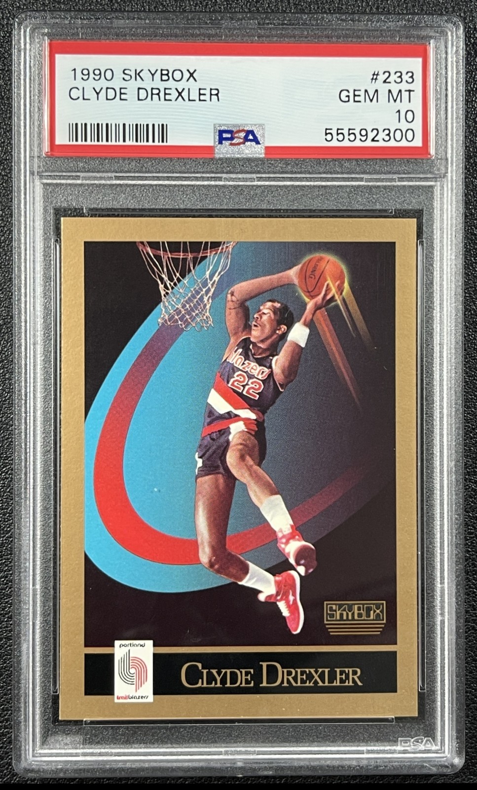 CLYDE DREXLER PSA 10 1990-91 SKYBOX #233 PORTLAND TRAIL BLAZERS GEM MINT 2300