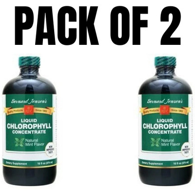 Bernard Jensen's Liquid Chlorophyll Concentrate Natural Mint 16 fl.oz PACK OF 2