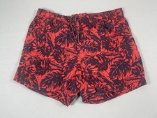 Columbia PFG Swim Trunks Shorts Mens Large Red Tropical Fish Lined Quick Dry