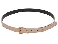 Beige Saint Laurent Thin Leather Belt