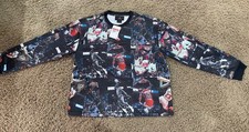 New Nike Michael Air Jordan Flight LS Mesh  All Over Print Shirt Mens Large LG