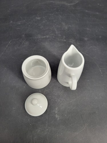 Kleines, weißes Keramik Weltmarkt Milchkännchen & Zucker Set - Bild 9 von 18