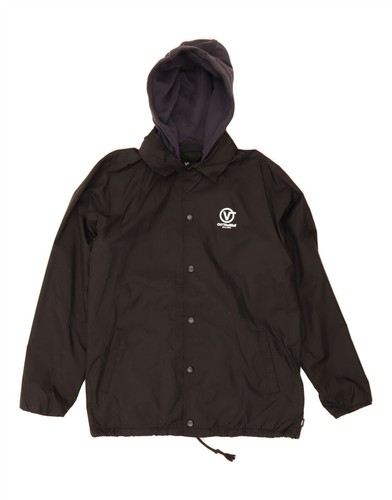 VANS Mens Graphic Hooded Rain Jacket UK 40 Large Black Nylon GI10