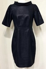 Banana Republic DARK NAVY pencil dress Sz 0 women Short Sleeve XS Sheath Shiny