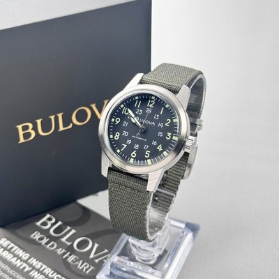 Bulova Men's VWI Special Edition Automatic Black Dial Hack Nylon Watch 96A259