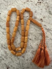 Genuine Polish Baltic Amber Prayer Beads , Natural Honey Brown-33 Handmade beads